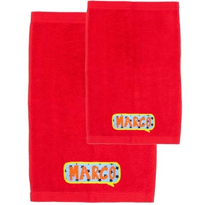 Pack toallas personalizadas rojas