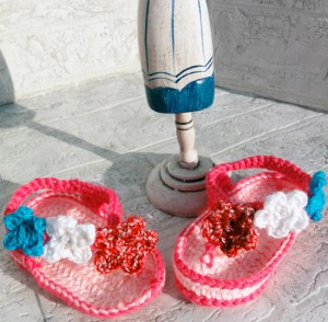 Sandalias de crochet para recién nacido